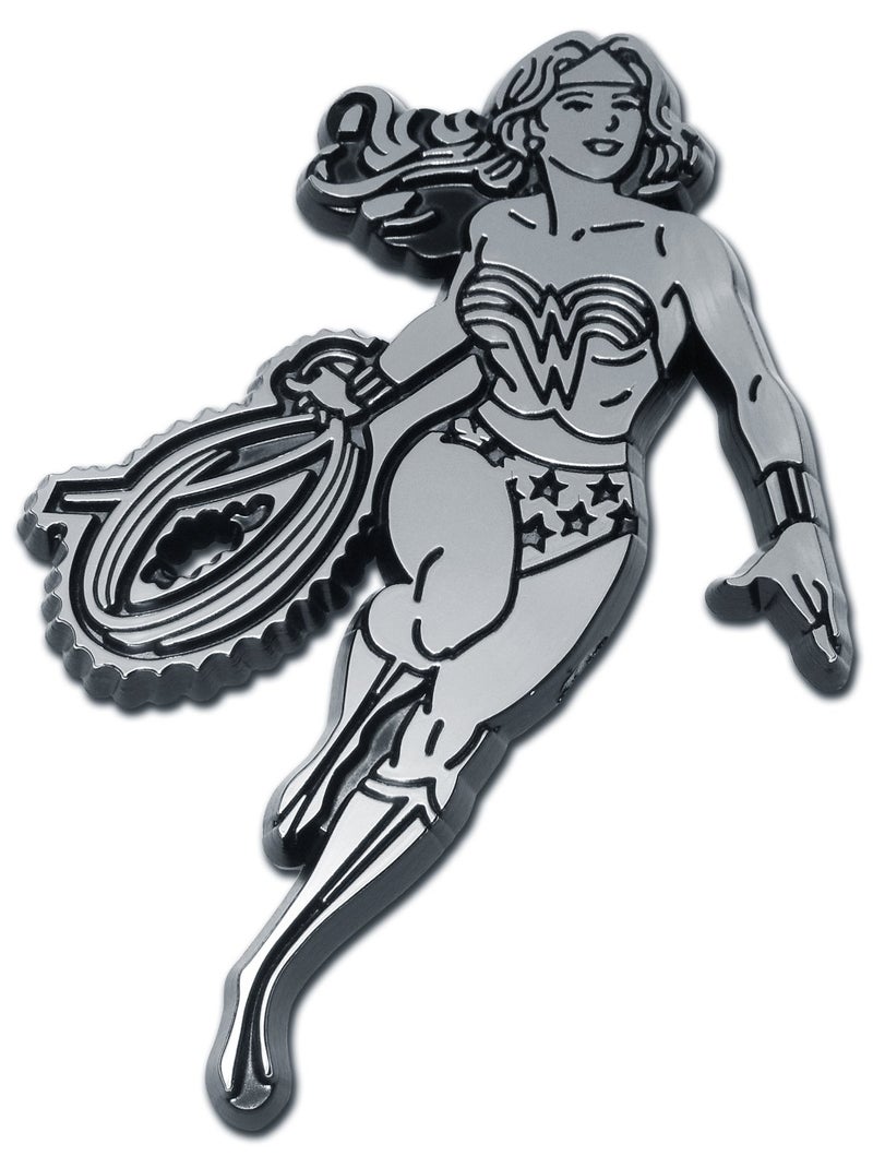 Elektroplate Offcially Licensed DC Comics Wonder Woman Vintage OEM Chrome Emblem for Cars, Trucks, and All Auto | Universal Fit at 3.25" x 2.25" | Weatherproof - Image 1